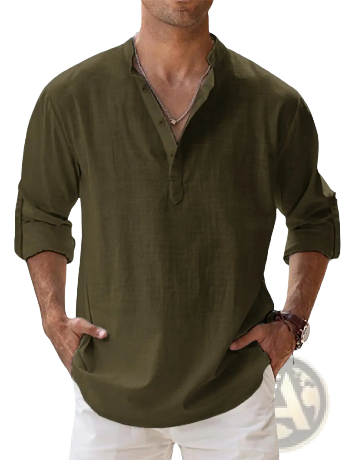 Loose Linen Blend Breathable Long Sleeve Sports Shirt