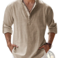 Loose Linen Blend Breathable Long Sleeve Sports Shirt