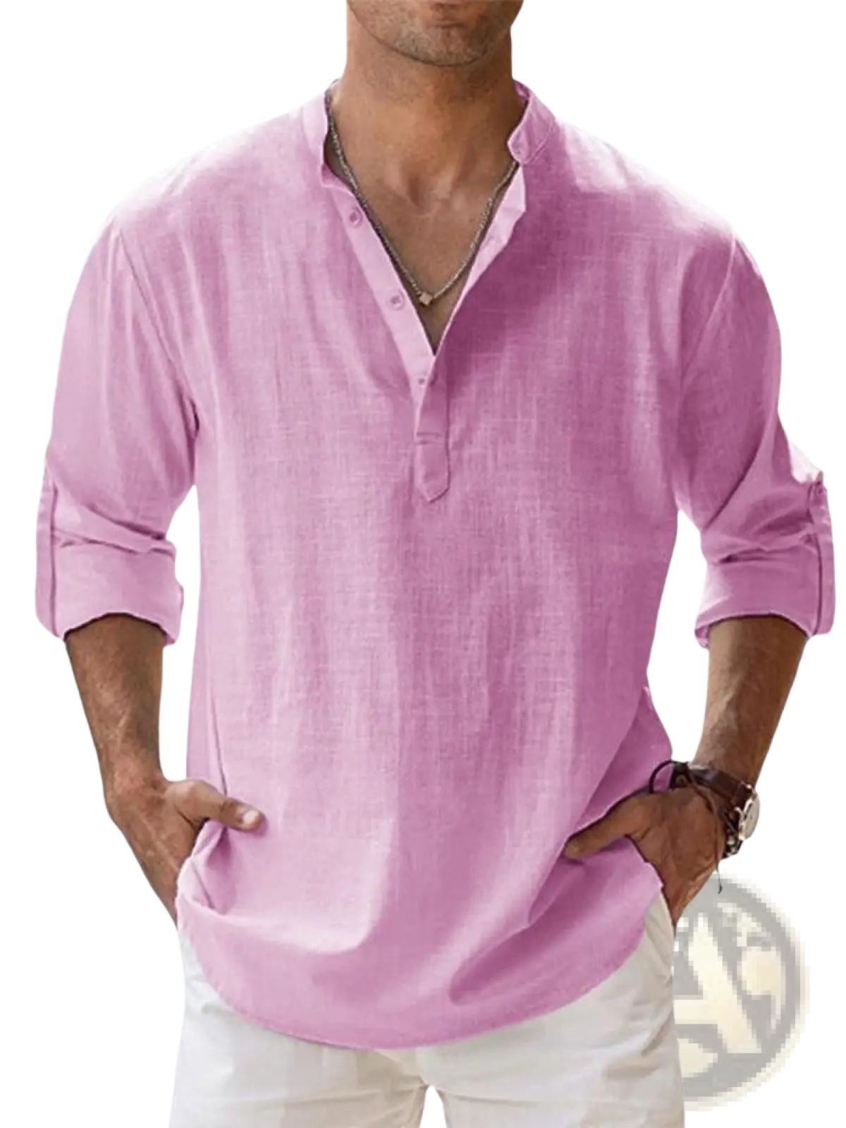 Loose Linen Blend Breathable Long Sleeve Sports Shirt