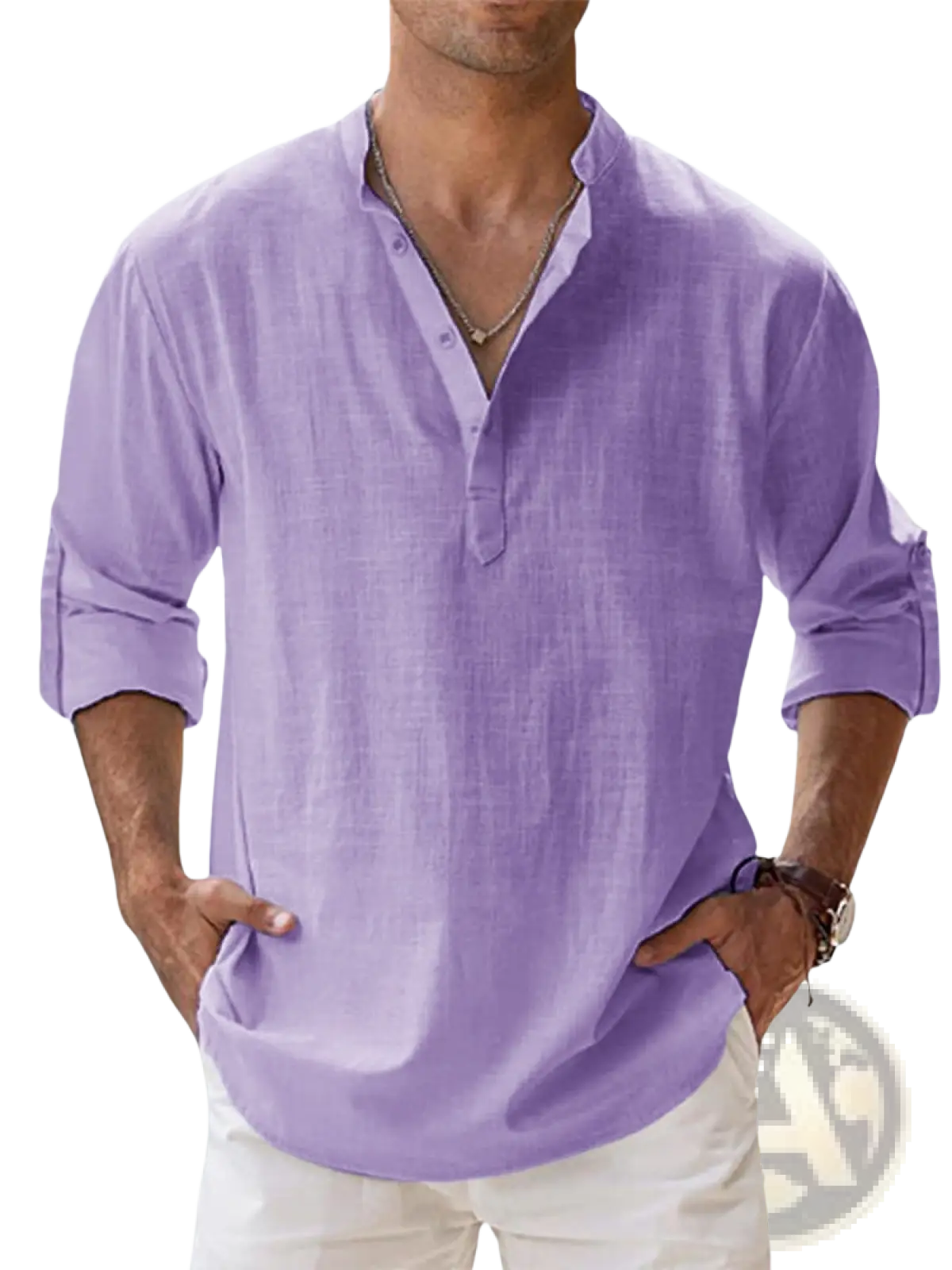 Loose Linen Blend Breathable Long Sleeve Sports Shirt