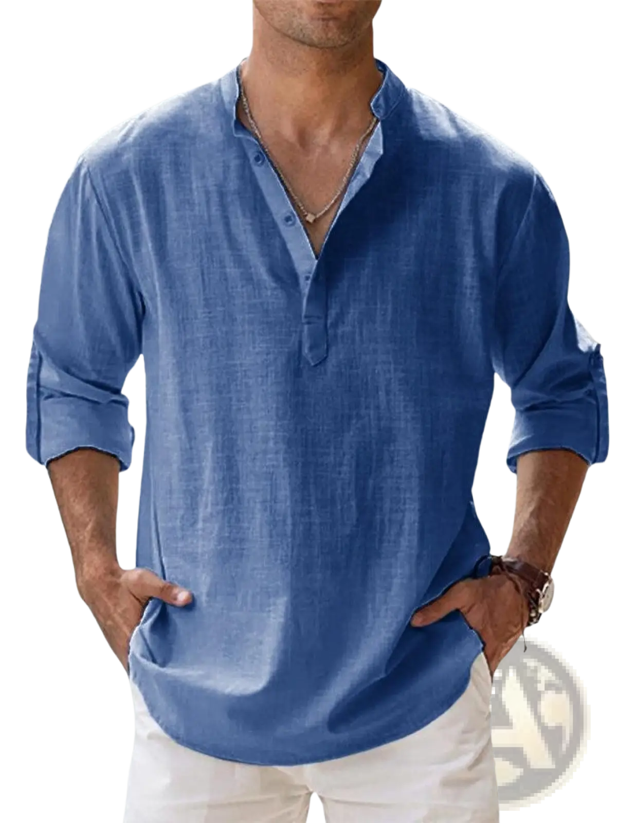 Loose Linen Blend Breathable Long Sleeve Sports Shirt