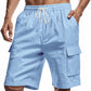 Men's Relaxed Linen Cargo Drawstring Shorts