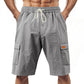 Men's Relaxed Linen Cargo Drawstring Shorts