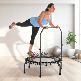 JumpSport 350i Trampolim Fitness de 39" e Barra de Apoio com 30 Elásticos Ajustáveis