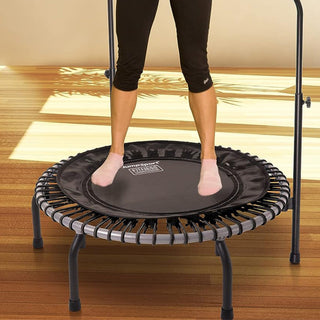 JumpSport 350i Trampolim Fitness de 39" e Barra de Apoio com 30 Elásticos Ajustáveis