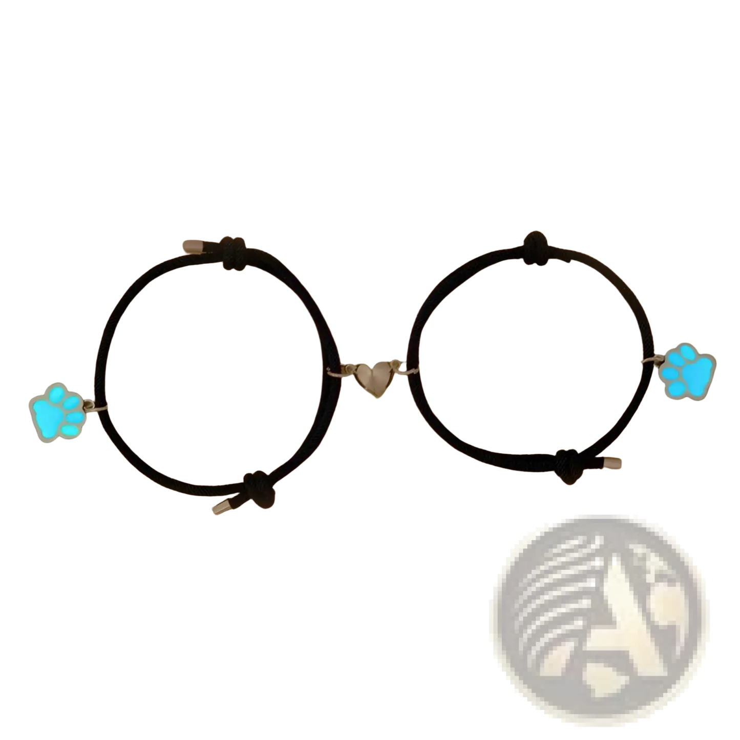 Luminous Magnetic Heart Paw Print Couple Bracelets 2pcs