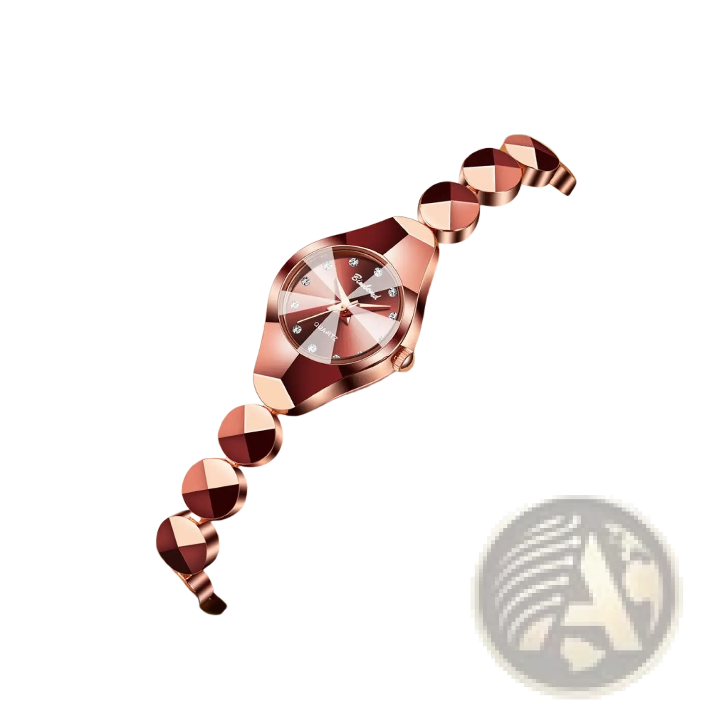 Luxe Geometric Faceted Bracelet Watch with Diamond Accents
