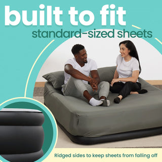 Colchão de ar de luxo duplo EZ INFLATE com bomba embutida 