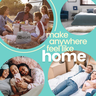 Colchão de ar de luxo duplo EZ INFLATE com bomba embutida 