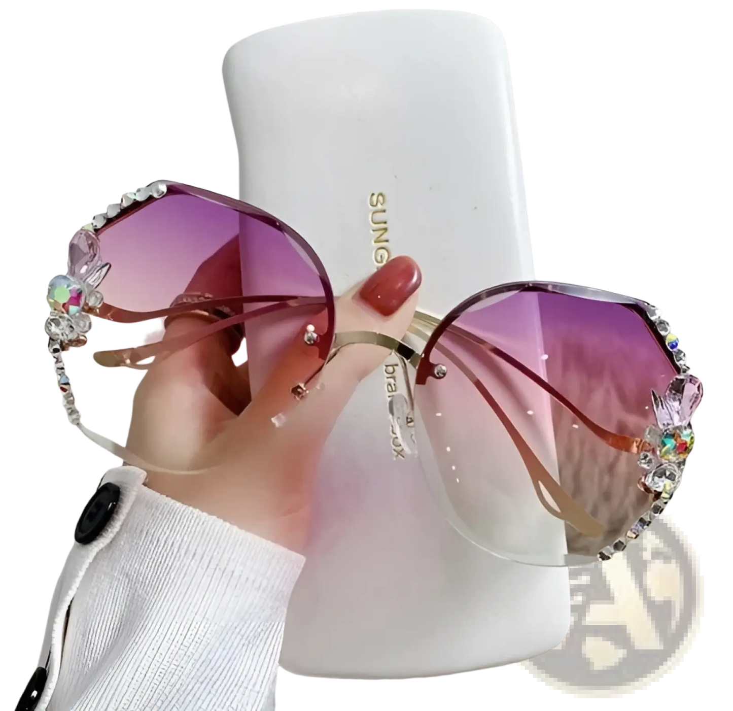 Luxury Crystal Butterfly Rhinestone Uv400 Sunglasses