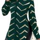 Lyxana Gold Sequin Zigzag Cinched Waist Blouse