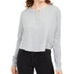 Blusa Henley Waffle Plush Juniors Self Esteem Cinza Tamanho Extra Grande