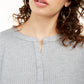Blusa Henley Waffle Plush Juniors Self Esteem Cinza Tamanho Extra Grande