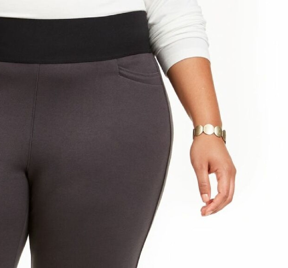 Leggings femininas de malha ponteada com cós largo e estilo plus size da Style &amp; Co