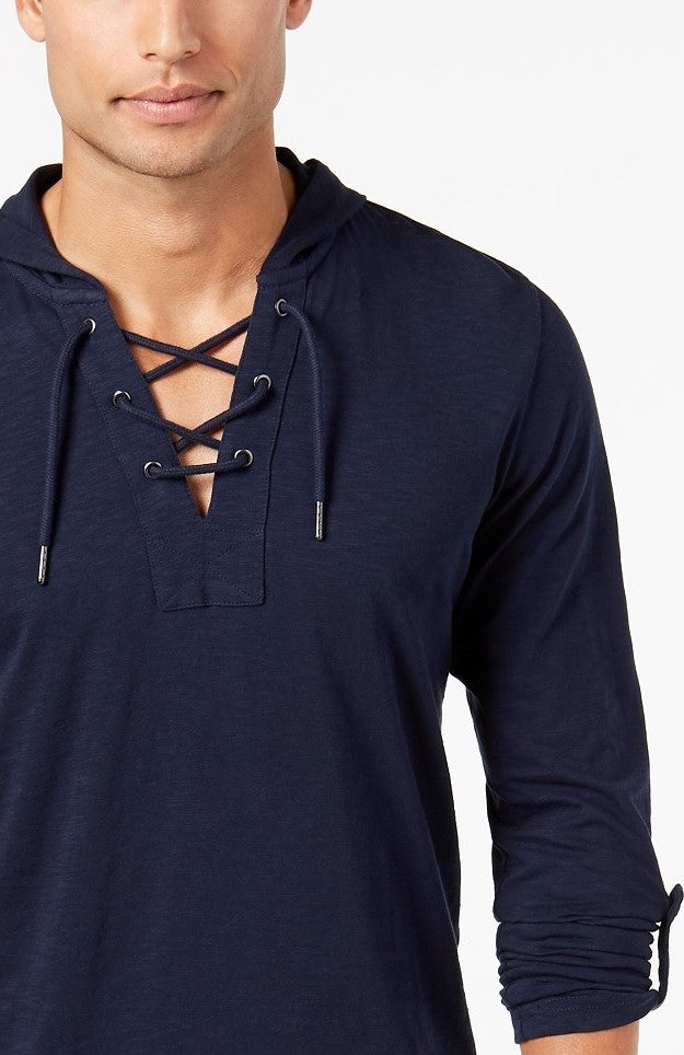 Camiseta masculina com capuz INC International Concepts, azul, tamanho pequeno