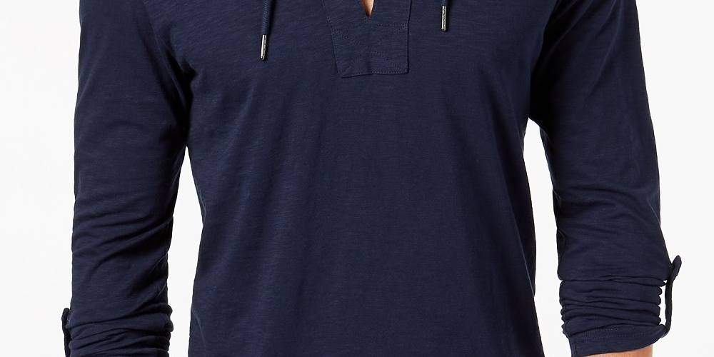 Camiseta masculina com capuz INC International Concepts, azul marinho, tamanho extra pequeno