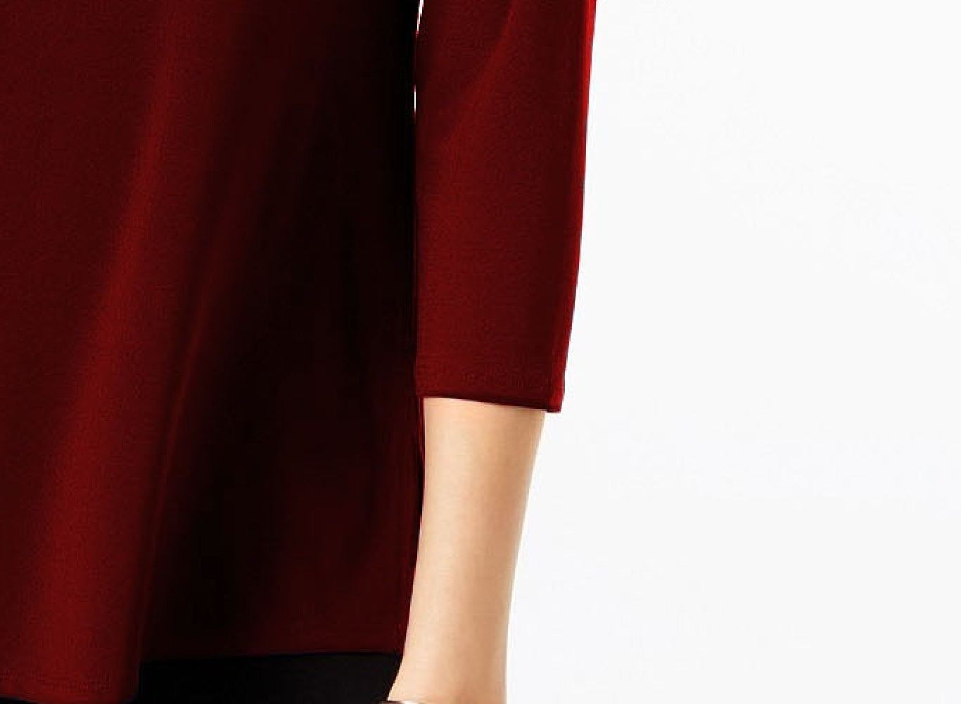 Alfani Feminino Petite Keyhole High-Low Top Vinho Tamanho Grande