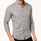 Camisa xadrez masculina Club Room com botões, cinza, tamanho 2, extra grande