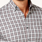 Camisa xadrez masculina Club Room com botões, cinza, tamanho 2, extra grande