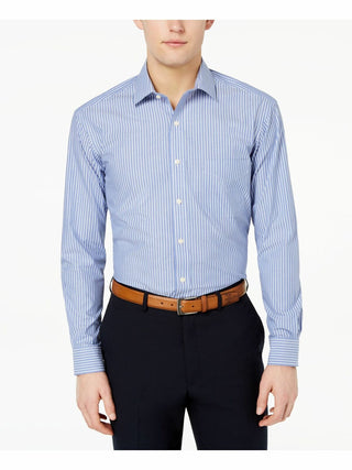 Club Room Men's Classic/Regular Fit Stripe Dress Shirt Navy Size 16-34-35