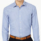 Camisa social listrada masculina Club Room Classic/Regular Fit, azul-marinho, tamanho 16-34-35