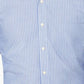 Camisa social listrada masculina Club Room Classic/Regular Fit, azul-marinho, tamanho 16-34-35