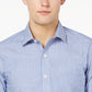 Camisa social listrada masculina Club Room Regular Fit Azul Tamanho 17x32-33