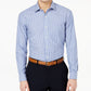 Camisa social listrada masculina Club Room Regular Fit Azul Tamanho 18,5x34-35