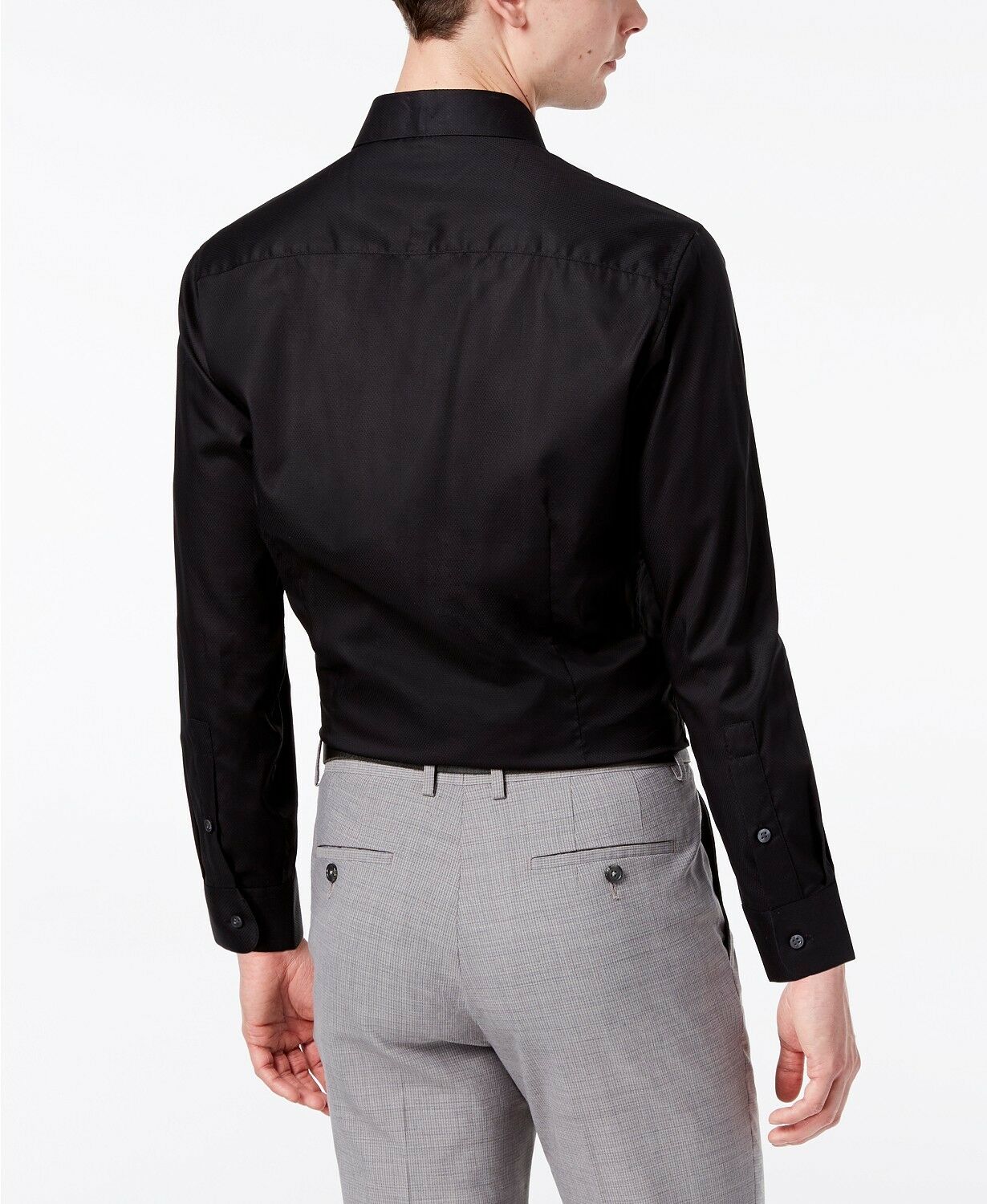 Camisa social masculina Bar III Slim Fit Stretch Preta Tamanho 14-32-33