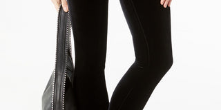 Calça skinny de veludo feminina INC International Concepts, preta, tamanho 8