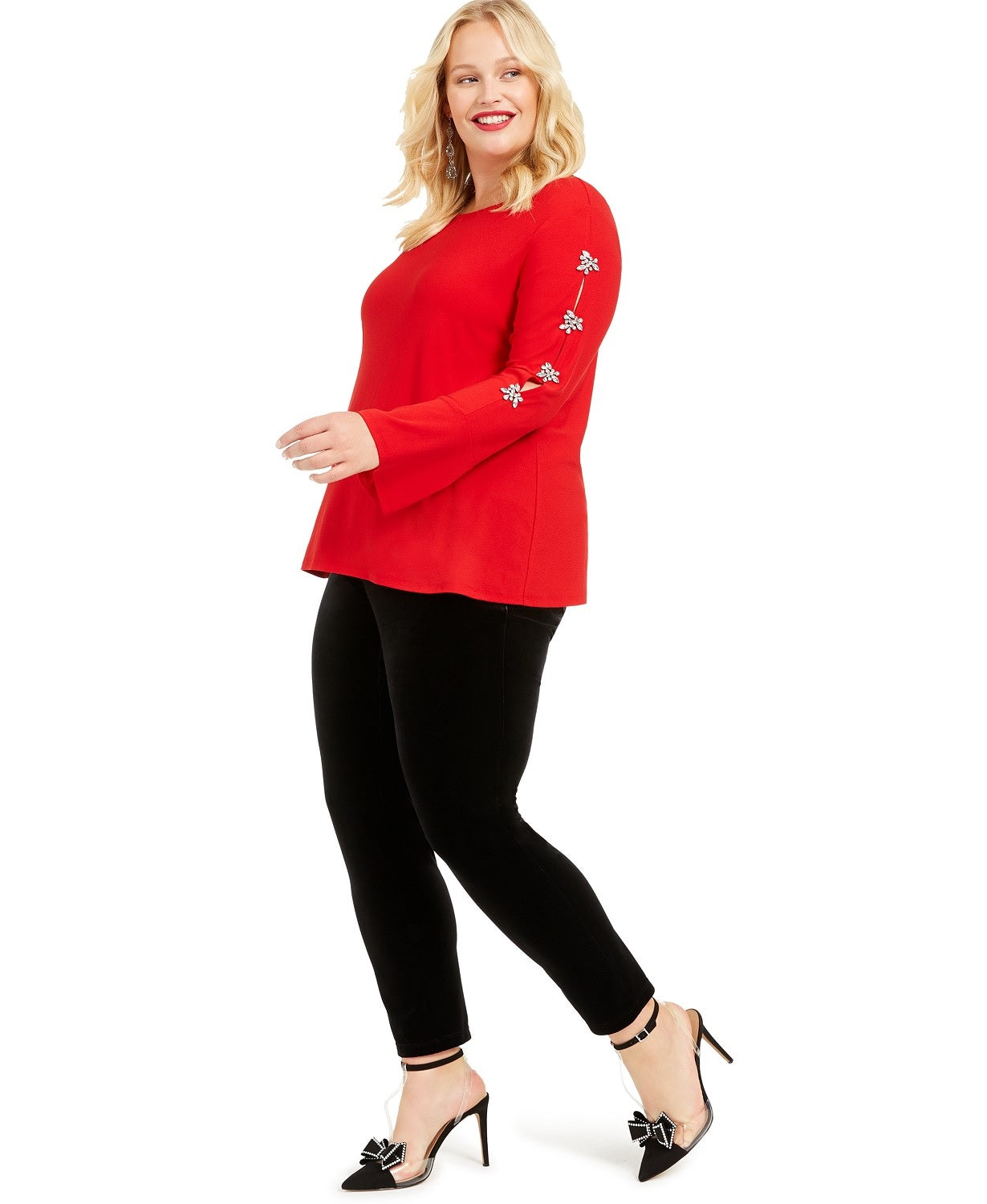 Calça skinny plus size de veludo feminina INC International Concepts 18W