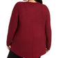 Alfani Suéter túnica feminino plus size com nervuras metálicas, vermelho, tamanho OX