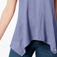 Camiseta feminina estilo &amp; co com bainha de lenço roxa, tamanho extra pequeno