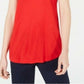 Blusa feminina Maison Jules com decote redondo, tamanho médio, vermelha, extra pequena