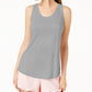 Blusa regata feminina Maison Jules com decote redondo, cinza, tamanho grande