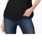 Camiseta feminina Maison Jules com decote em V e bolso aplicado, preta, tamanho pequeno