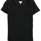 Camiseta feminina Maison Jules com decote redondo, preta, tamanho médio