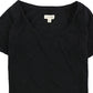 Camiseta feminina Maison Jules com decote redondo, preta, tamanho médio