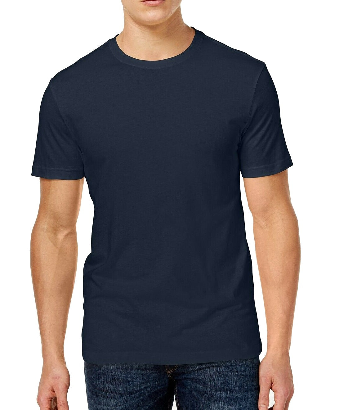 Camiseta masculina Club Room Performance com gola redonda, azul escuro, tamanho extragrande