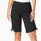 Bermuda cargo feminina com zíper Style &amp; Co, preta, tamanho 6