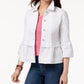 Jaqueta jeans feminina com babados Style &amp; Co, tamanho natural, pequena
