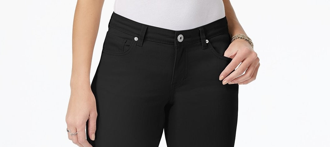 Shorts jeans skinny com punho feminino Style &amp; Co, preto, tamanho 10
