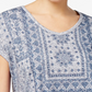 Blusa feminina estilo &amp; co com estampa de bainha curta, azul, tamanho pequeno