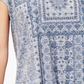 Blusa feminina estilo &amp; co com estampa de bainha curta, azul, tamanho pequeno