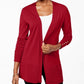 Cardigan feminino Charter Club com frente aberta, vermelho, tamanho pequeno