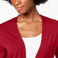 Cardigan feminino Charter Club com frente aberta, vermelho, tamanho pequeno