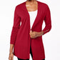 Cardigan feminino Charter Club com frente aberta, vermelho, tamanho extra grande