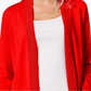 Cardigan feminino Charter Club com frente aberta, vermelho, tamanho X-S