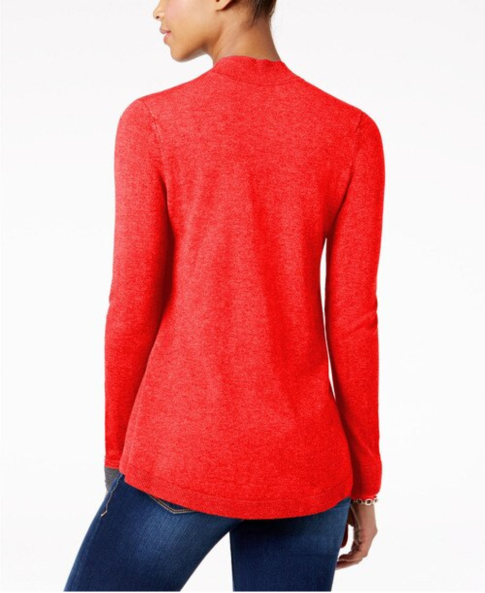Cardigan feminino Charter Club com frente aberta, vermelho, tamanho X-S