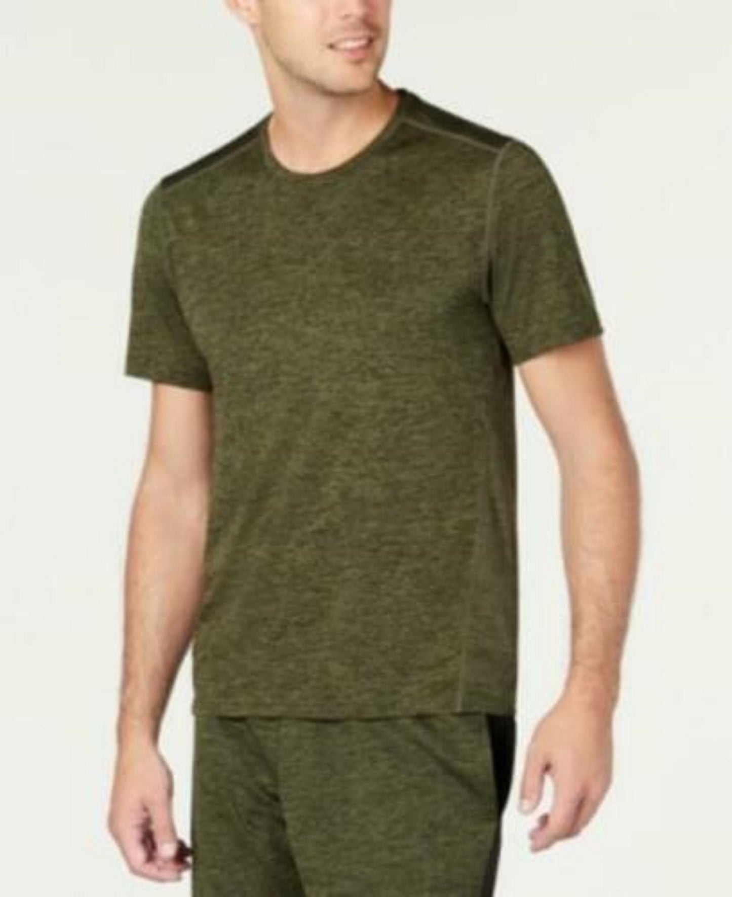 Camiseta masculina ID Ideology Core, gola redonda, costas em malha, verde escuro, tamanho 3 extra grande